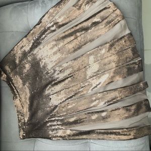BCBG Sequin Pleated Skirt